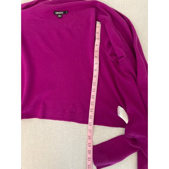 DKNY Womens Open Front Cardigan P/S Purple Wool and cashmere. - Picture 12 of 13